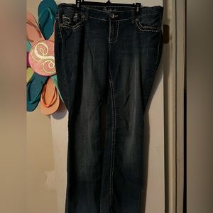 Plus size flare legged jeans